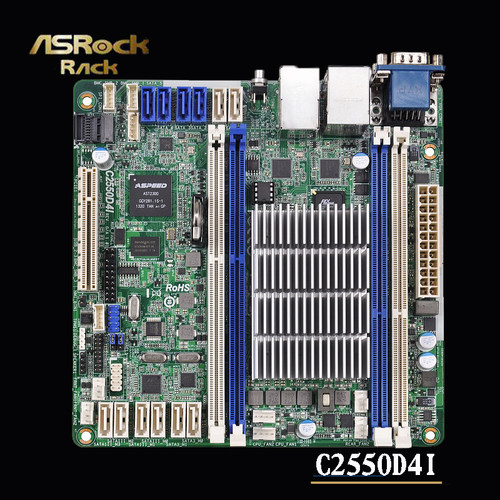 华擎C2550D4I英特尔内置4核CPU凌动Avoton服务器NAS主板Mini主板
