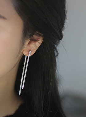 抖音爆款流苏耳环前后戴设计师款简约时尚显脸瘦银针耳饰 44221