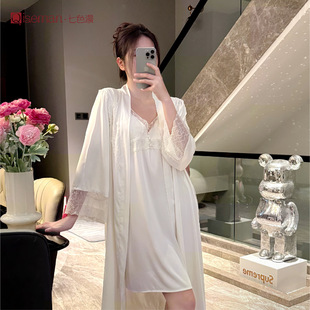 2025夏季新款吊带睡衣女带胸垫性感醋酸睡裙女纯欲风高级感家居服