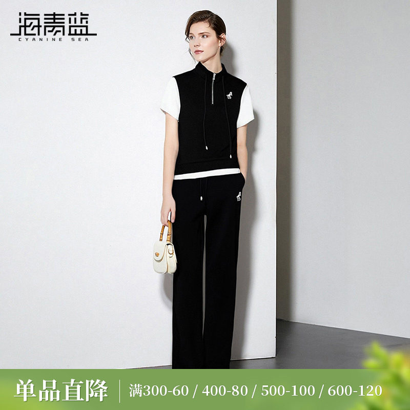 海青蓝 休闲套装夏女2026新款高级洋气时尚气质女装休闲裤两件套