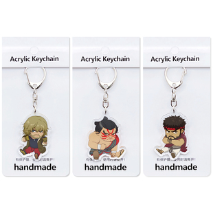 买2送1，街霸6豪鬼桑吉尔夫肯隆亚克力钥匙扣埃德蒙本田春丽挂件