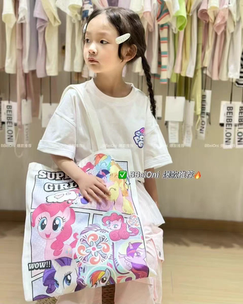 小马宝莉女童短袖T恤夏季2025新款儿童洋气百搭卡通短袖T恤上衣