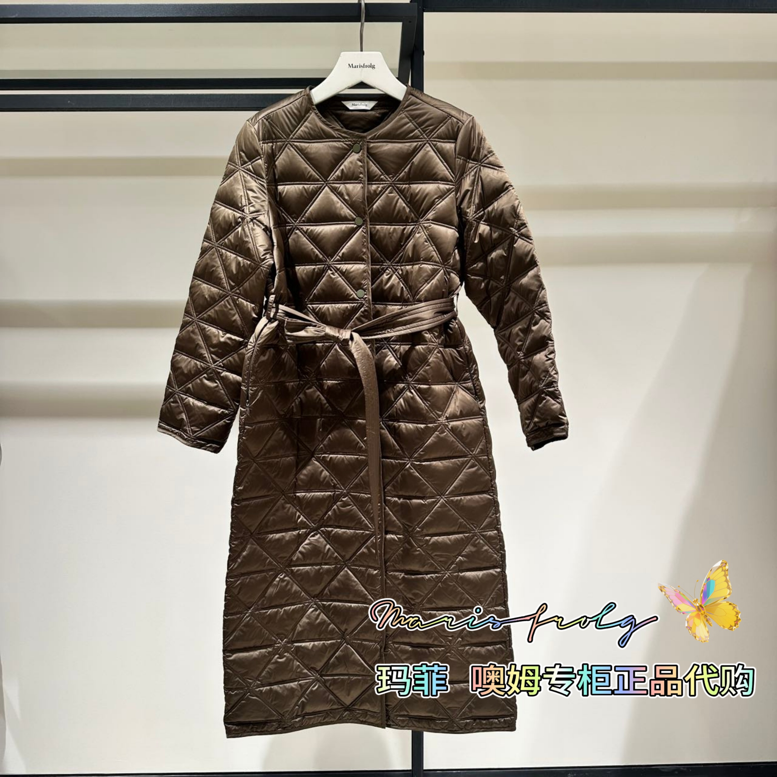 【商场专柜】玛丝菲尔2025冬新款收腰显瘦长款羽绒服T1FZ4727Y