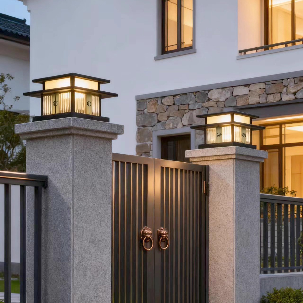 新中式柱头灯围墙灯户外门柱灯