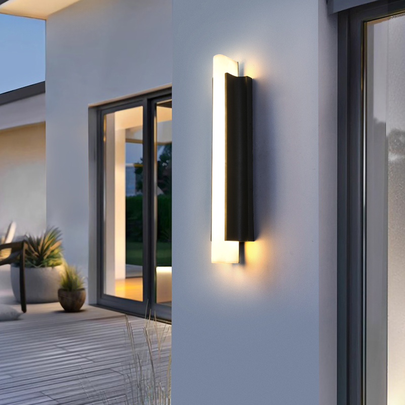 现代轻奢户外仿云石不锈钢壁灯