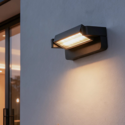 防水户外LED壁灯室外别墅庭院门口感应可调旋转350度投光灯庭院灯