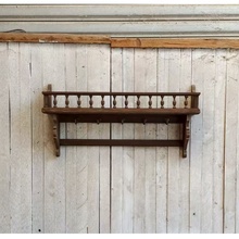 法式风置物架中古全实木墙上壁挂客厅厨房餐厅咖啡厅收纳架衣帽架