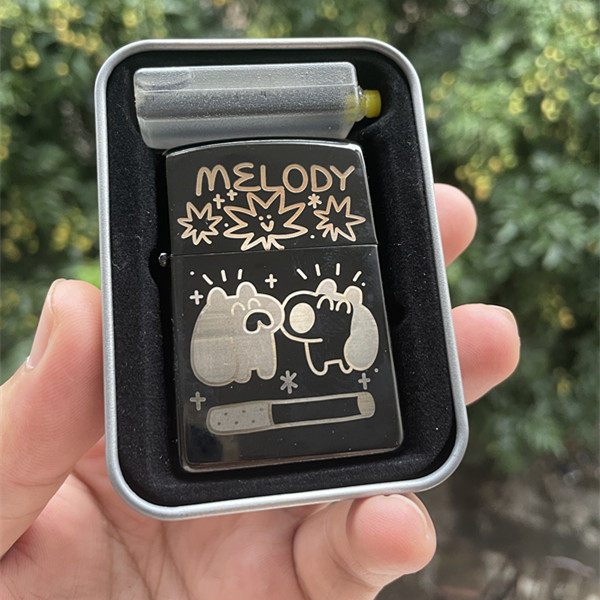 Melody弥桠原创设计镭射猫狗卡通防风煤油打火机包邮