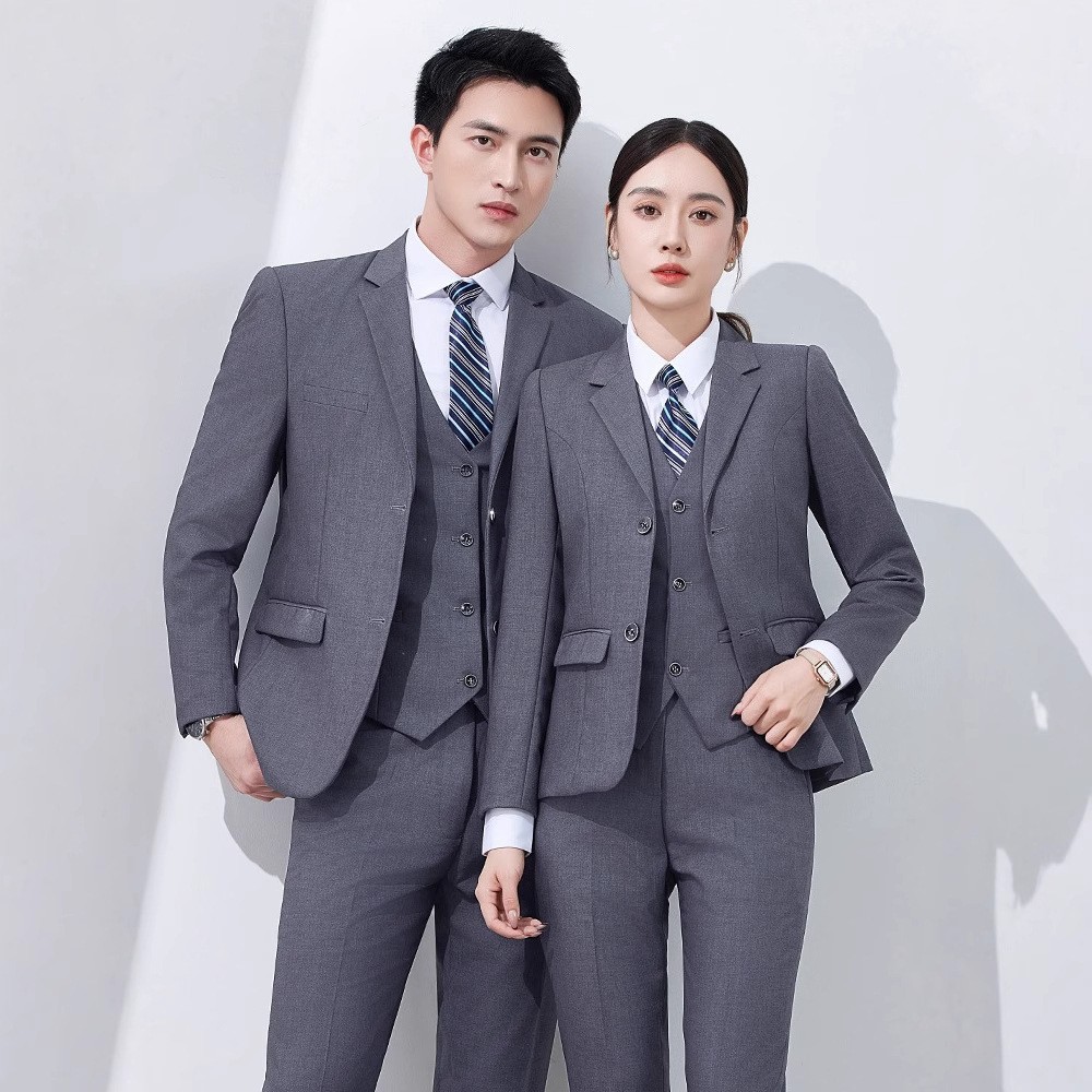 西装套装男大学生公务员面试正装春秋西服外套三件套教师职业装