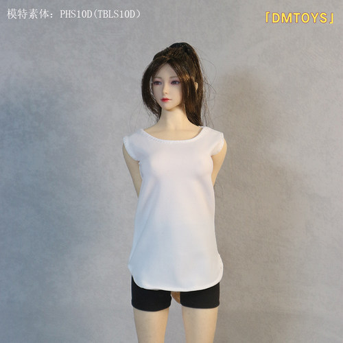 现货DMTOYS 1/6女兵人衣服冰丝大码休闲T恤 潮流可动人偶服装配件