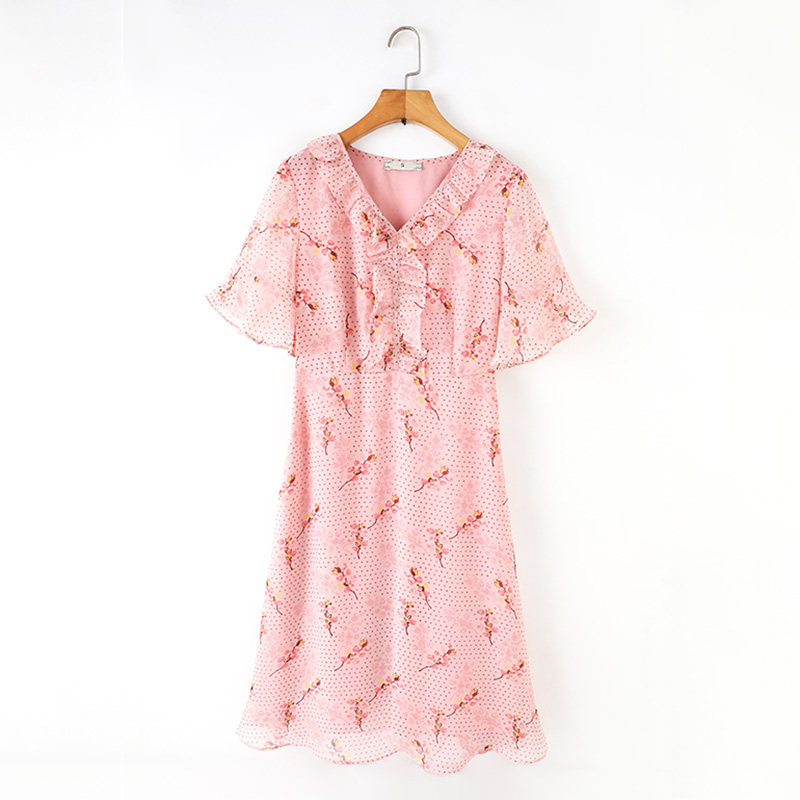 伊自尚大码女装2020年新款时尚雪纺裙子胖妹妹连衣裙夏季微胖显瘦