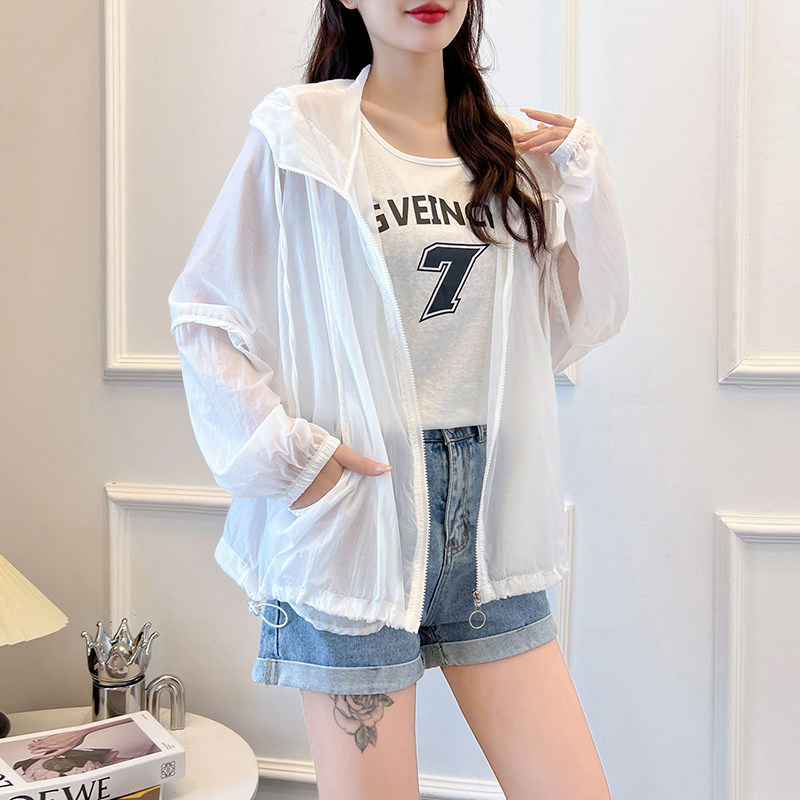 伊自尚2023年女装韩版胖mm休闲户外宽松显瘦百搭防晒小衫外套女