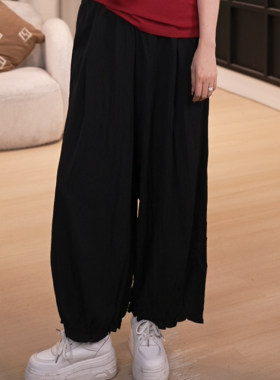 伊自尚2026春夏季裤子女款时尚大码长裤宽松休闲裤22707