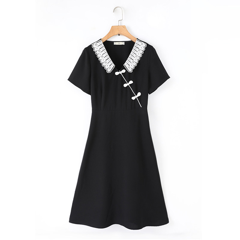 伊自尚大码女装2020年新款胖mm夏装时髦复古气质显瘦遮肉连衣裙女