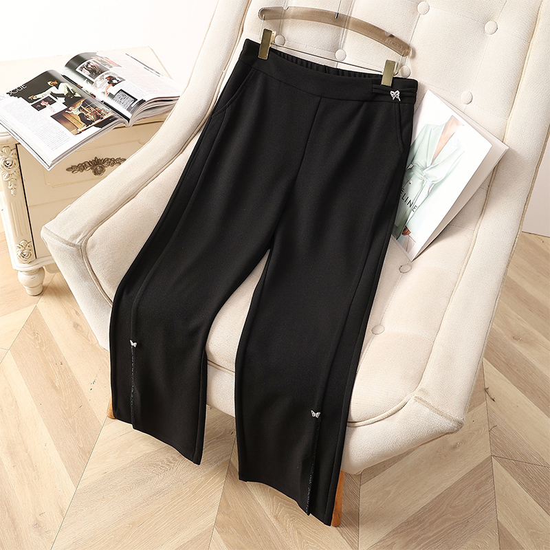 伊自尚2024年新款女装胖mm春季新款大码显瘦女裤休闲百搭直筒裤潮