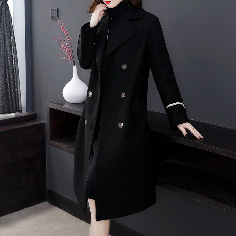 2019新款大码女装胖mm秋冬毛呢外套200斤加肥中长款呢子大衣宽松