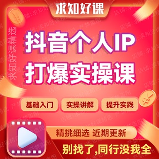 2023抖音打爆个人IP底层实操课做可变现的个人IP网红孵化实践课程