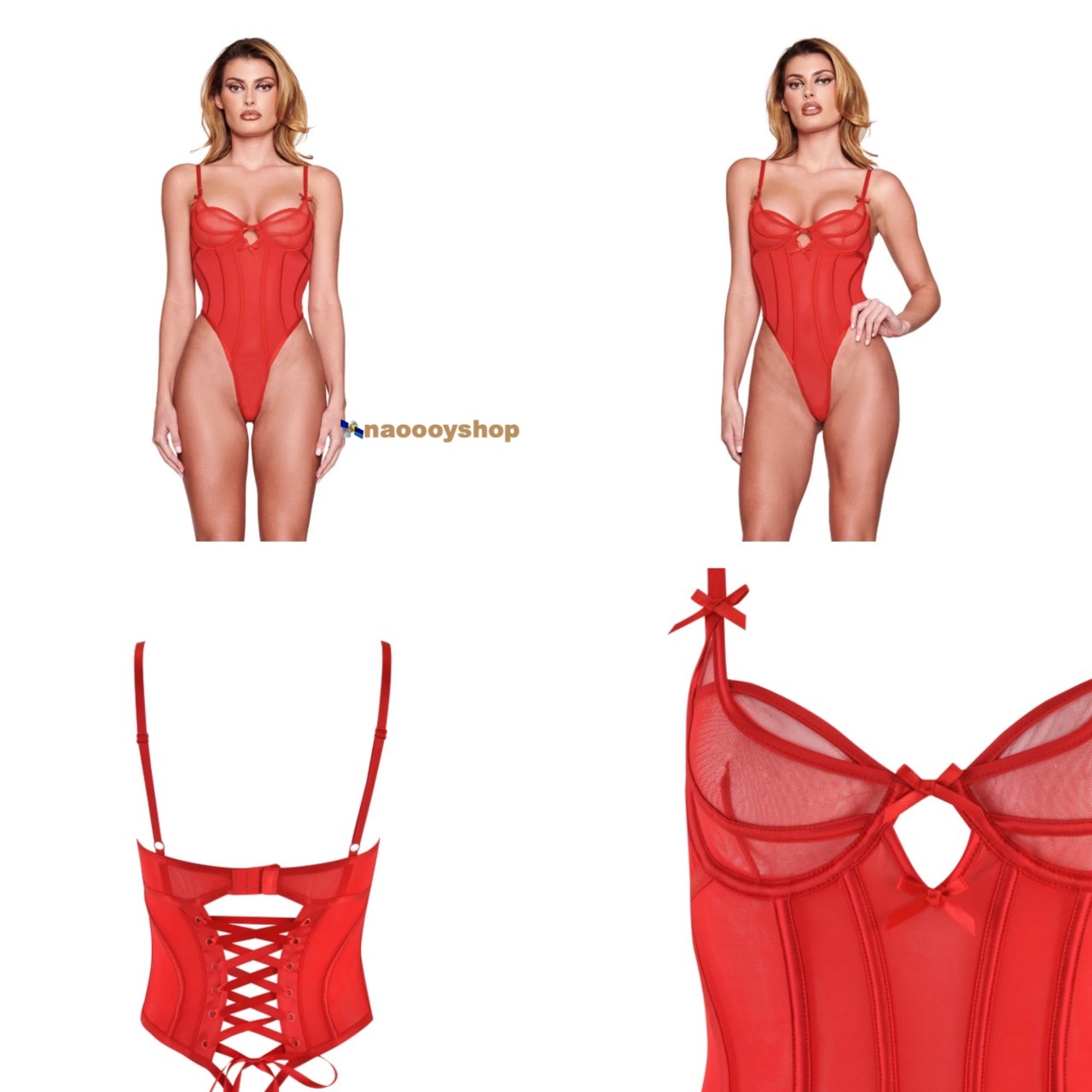 正品代购iamgia复古鱼骨超辣裹胸高叉蝴蝶结吊带连体衣bodysuit