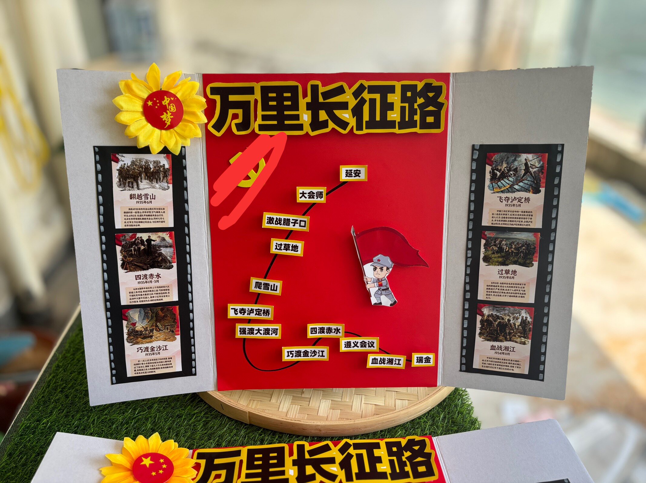 红军长征路线图手工暖场活动材料