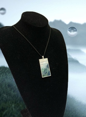 原创马赛克文艺风配饰毛衣链