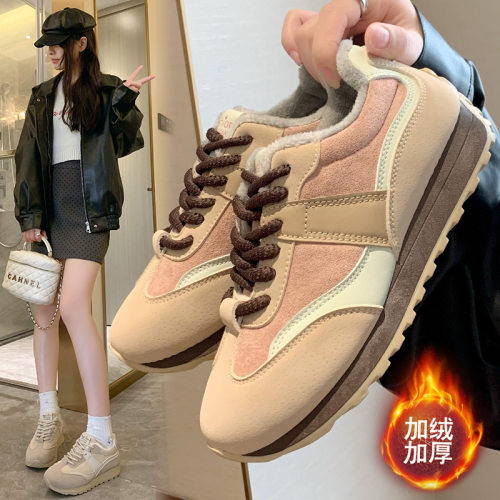 ins韩版新款加绒阿甘鞋女2026冬季学生跑步运动保暖休闲JCF220-1