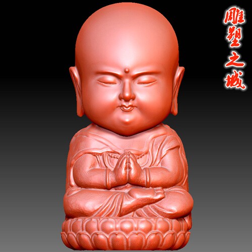 三维立体图3D打印雕刻图stl圆雕图  大头小和尚