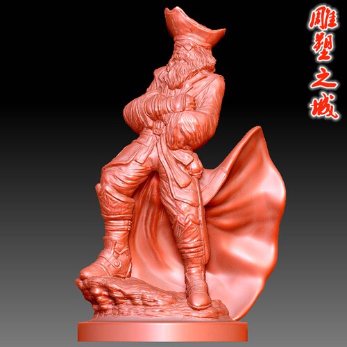 三维立体图3D打印雕刻图stl圆雕图   加勒比海盗