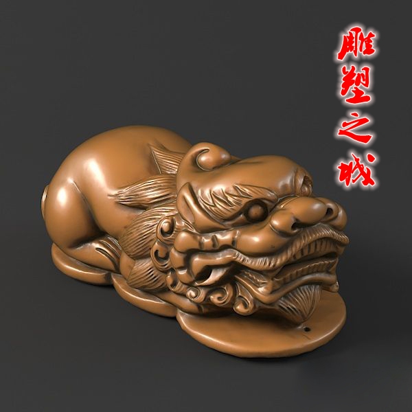 貔貅摆件004  圆雕图三维图stl雕刻设计素材3D打印立体图