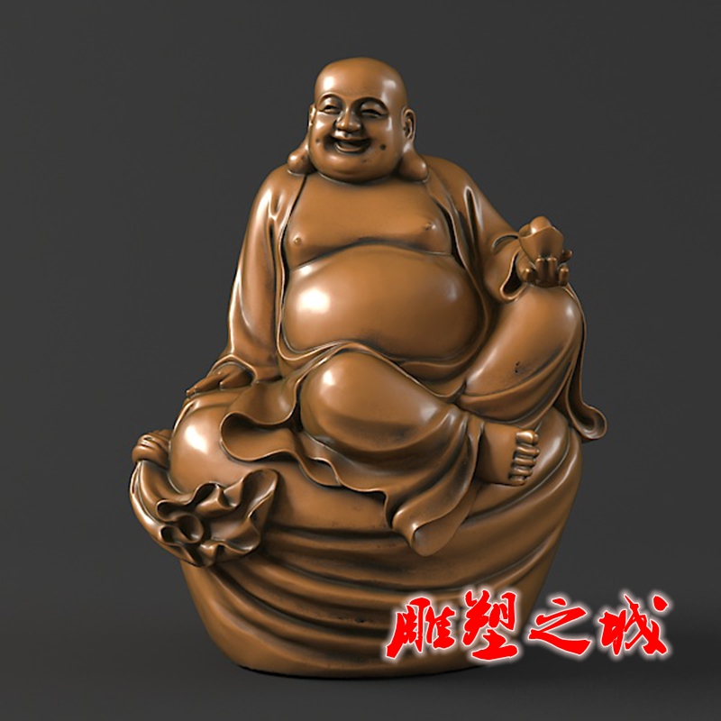 弥勒坐布袋  弥勒佛圆雕图三维图stl雕刻设计素材3D打印立体图