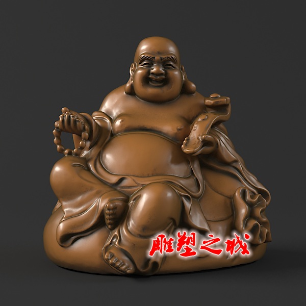 弥勒坐1  弥勒佛圆雕图三维图stl雕刻设计素材3D打印立体图