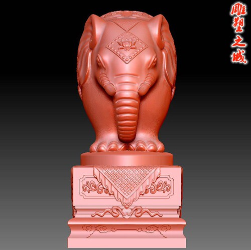 三维立体图3D打印雕刻图stl圆雕图    吉祥大象
