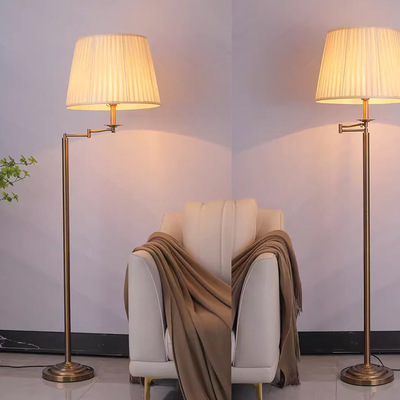 美式复古落地灯客厅沙发旁立式灯卧室床头灯高级感轻奢氛围感台灯