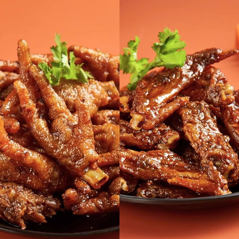 岚湘格  香辣鸡爪鸡翅尖组合装即食休闲小吃（现做现卖）