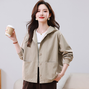 休闲外套女春秋2026新款大码宽松小个子洋气短款中年妈妈早春外套
