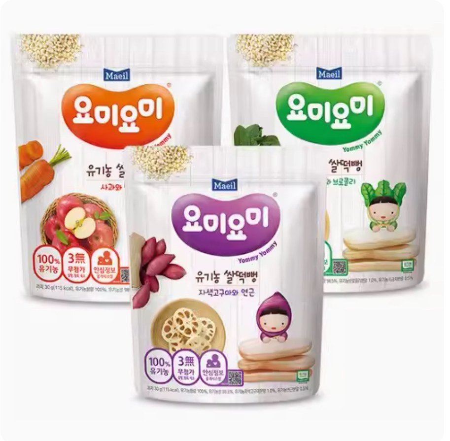 满158包邮2件打折韩国儿童零食每日米饼30g