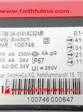 议价Euchner 100746 安士能全新安全模块 STP-TW-3A-4141AC024M