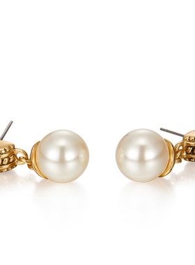 Fellala/翡拉拉「简趣」复古轻奢18K珍珠耳钉新年礼物送女友