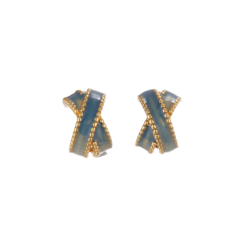 Fellala/翡拉拉「夏日基础款」彩晶珐琅小耳钉女蓝色,饰品/流行首饰/时尚饰品新,耳钉,淘宝优惠券,粉丝福利购,淘宝优惠卷