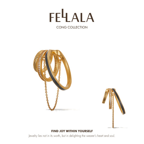 Fellala/翡拉拉「琮」耳骨夹玉琮国风高级时尚官方耳环女送女友