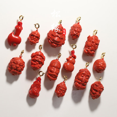 朱砂文玩手串配饰貔貅提溜小挂件