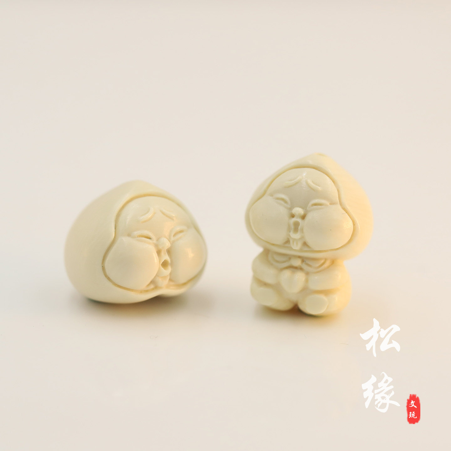 天然猛犸象牙屁桃嘴子蜜桃臀宝宝屁桃君猴头手串单圈手持可爱配饰