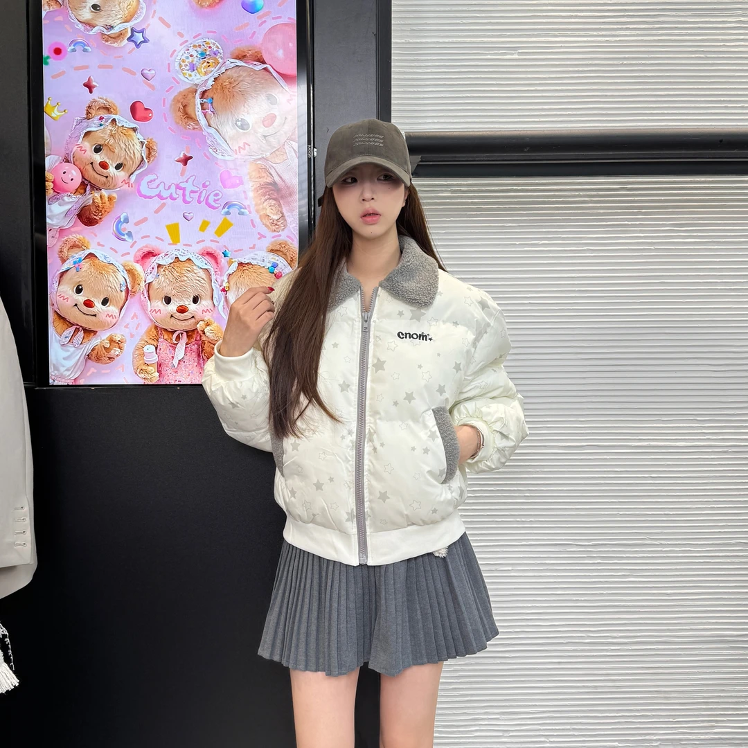 短款常规白色冬季不连帽长袖百搭