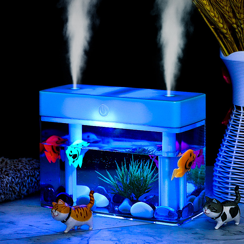 加湿器七彩夜灯双喷雾静音空气加湿器大喷雾