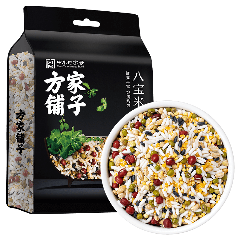 方家铺子中华老字号八宝米糯米红小豆腊八粥五谷杂粮八宝粥1kg/袋