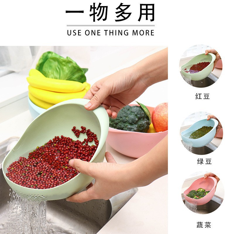 淘米器洗菜盆沥水筛家用洗菜篮子厨房塑料水果篮淘米果盘