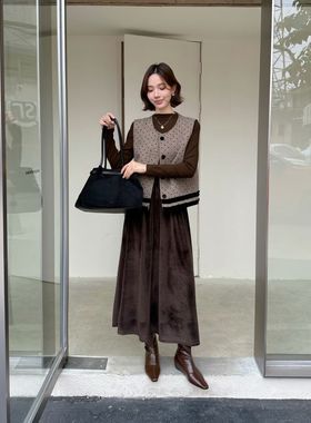 2025秋冬新款韩版时尚气质百搭显瘦长袖连衣裙女