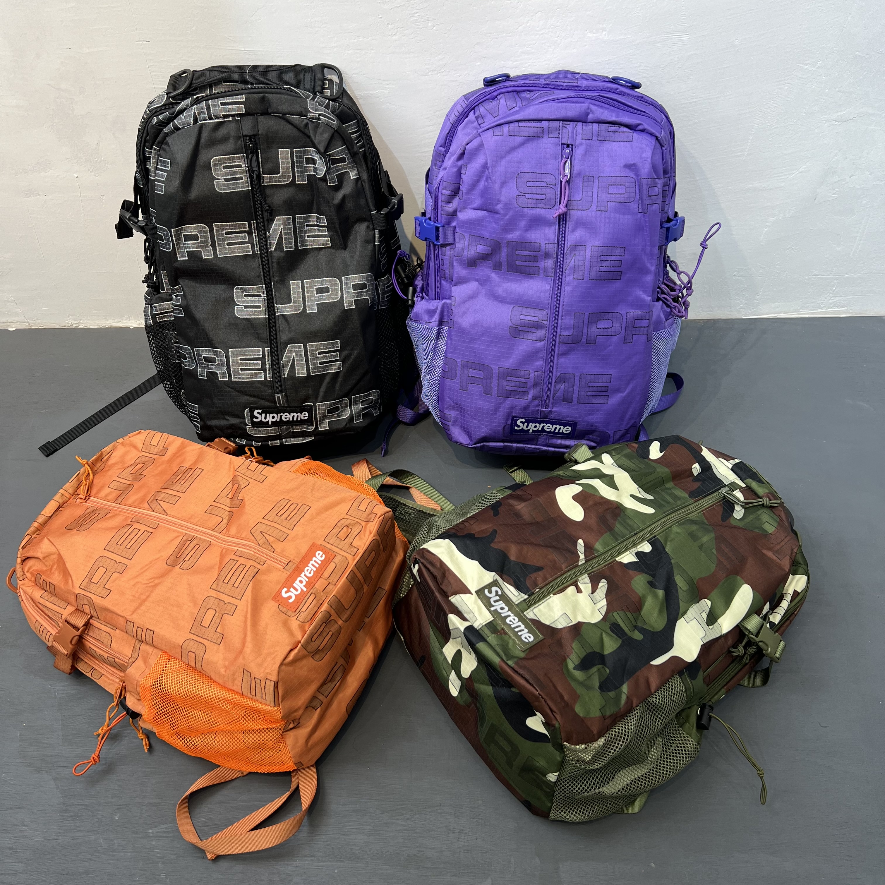 Sup21FW Backpack弹幕满印字母提花尼龙双肩包背包电脑书包 箱包皮具/热销女包/男包 双肩背包 原图主图