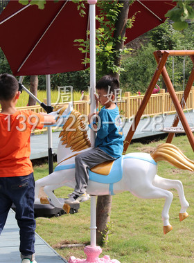 现货玻璃钢旋转木马大摆件婚庆木马摆设网红旋转木马雕塑装饰摆件