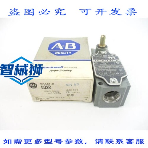 现货供应 罗克韦尔AB 802R-L2F SER.B 120-600VAC 30A 灰/黑 NSMP