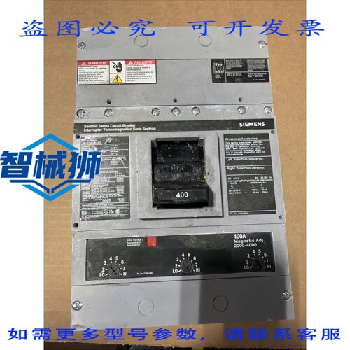 现货供应 HJXD63B400 400安培 600伏 3极 SENTRON 系列塑壳断路器